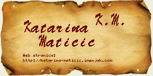 Katarina Matičić vizit kartica
